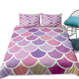 colorful mermaid scale duvet cover bedding set 6324