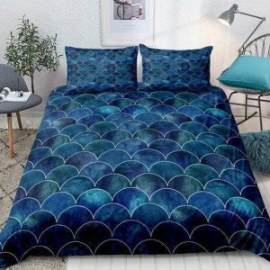 colorful mermaid scale duvet cover bedding set 8785