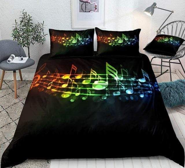 colorful music notes duvet cover bedding set 3289