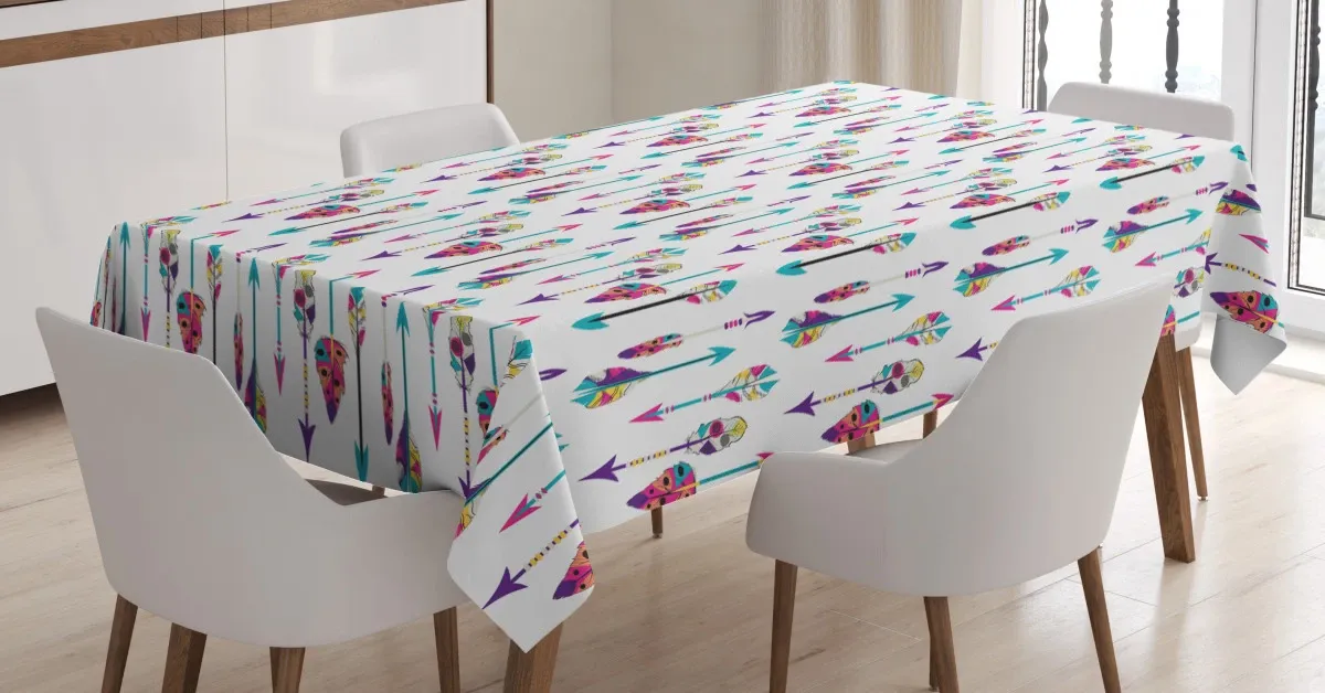 Colorful Oriental Arrows 3D Printed Tablecloth Table Decor colorful oriental arrows 3d printed tablecloth table decor 1904