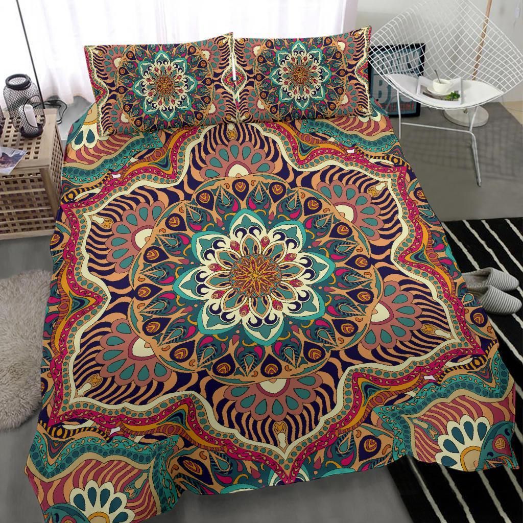 colorful ornamental style mandala two printed bedding set bedroom decor 1549