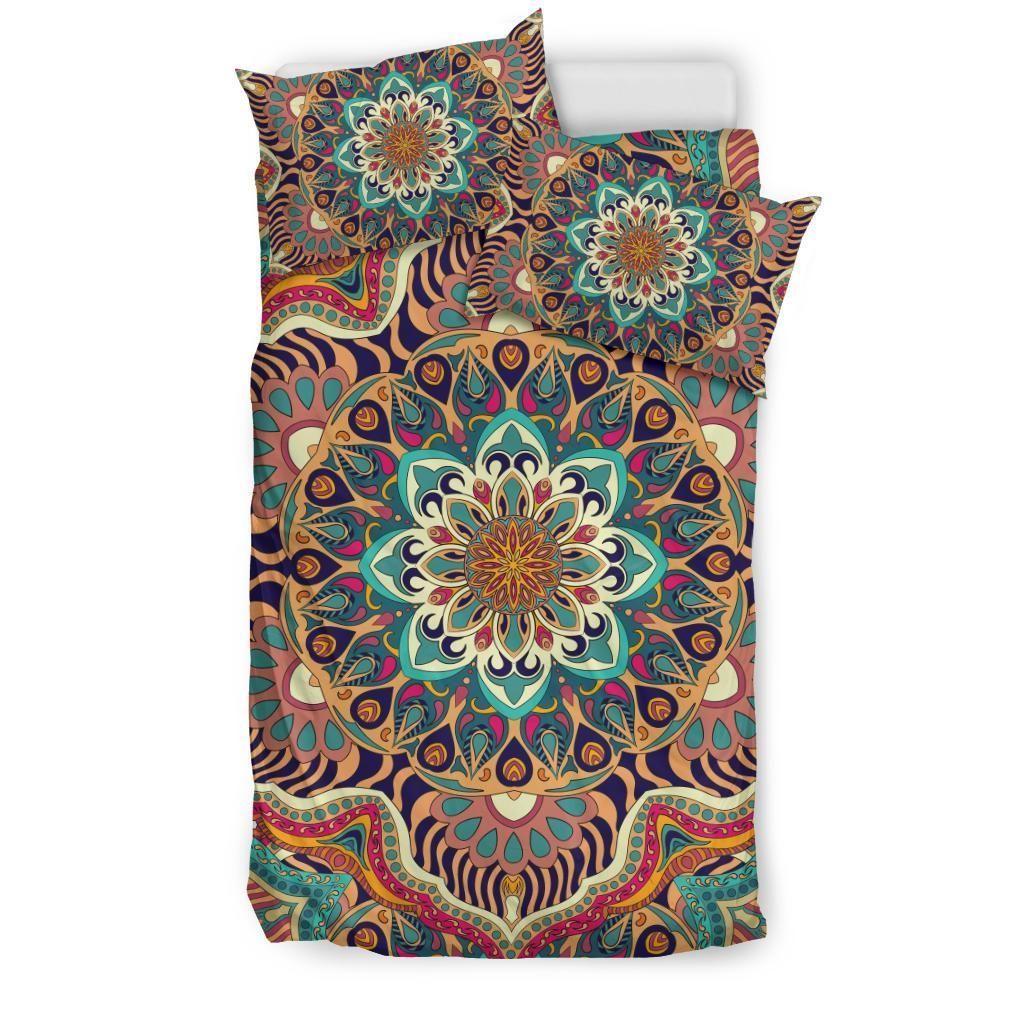 colorful ornamental style mandala two printed bedding set bedroom decor 3274
