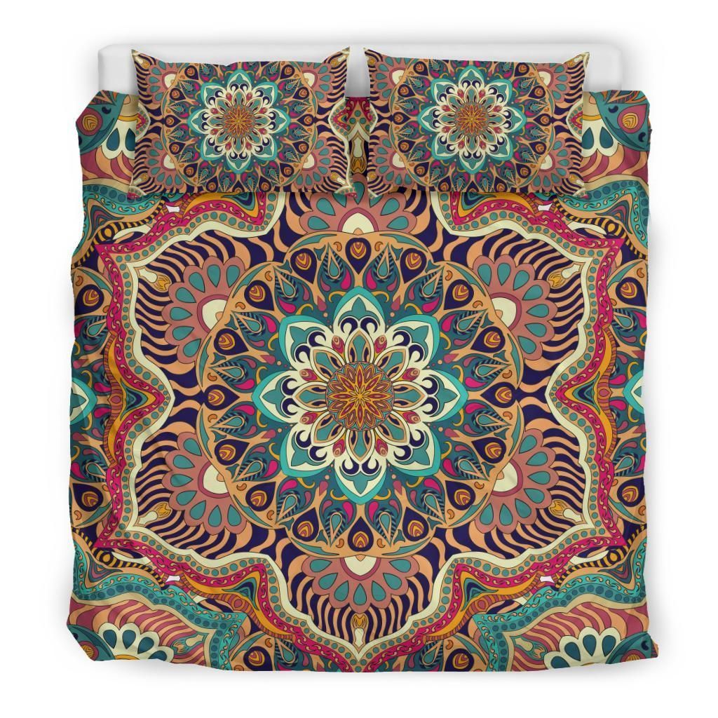 colorful ornamental style mandala two printed bedding set bedroom decor 5054