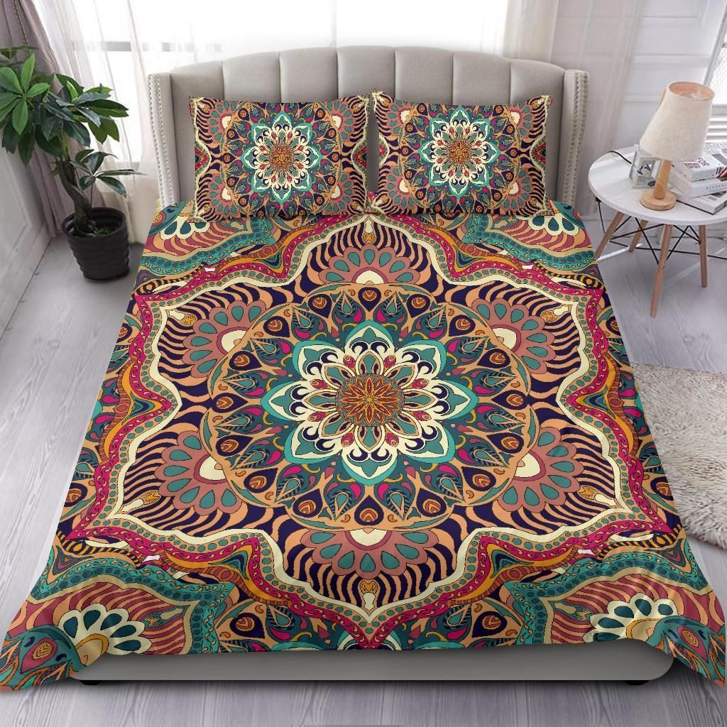 colorful ornamental style mandala two printed bedding set bedroom decor 6605
