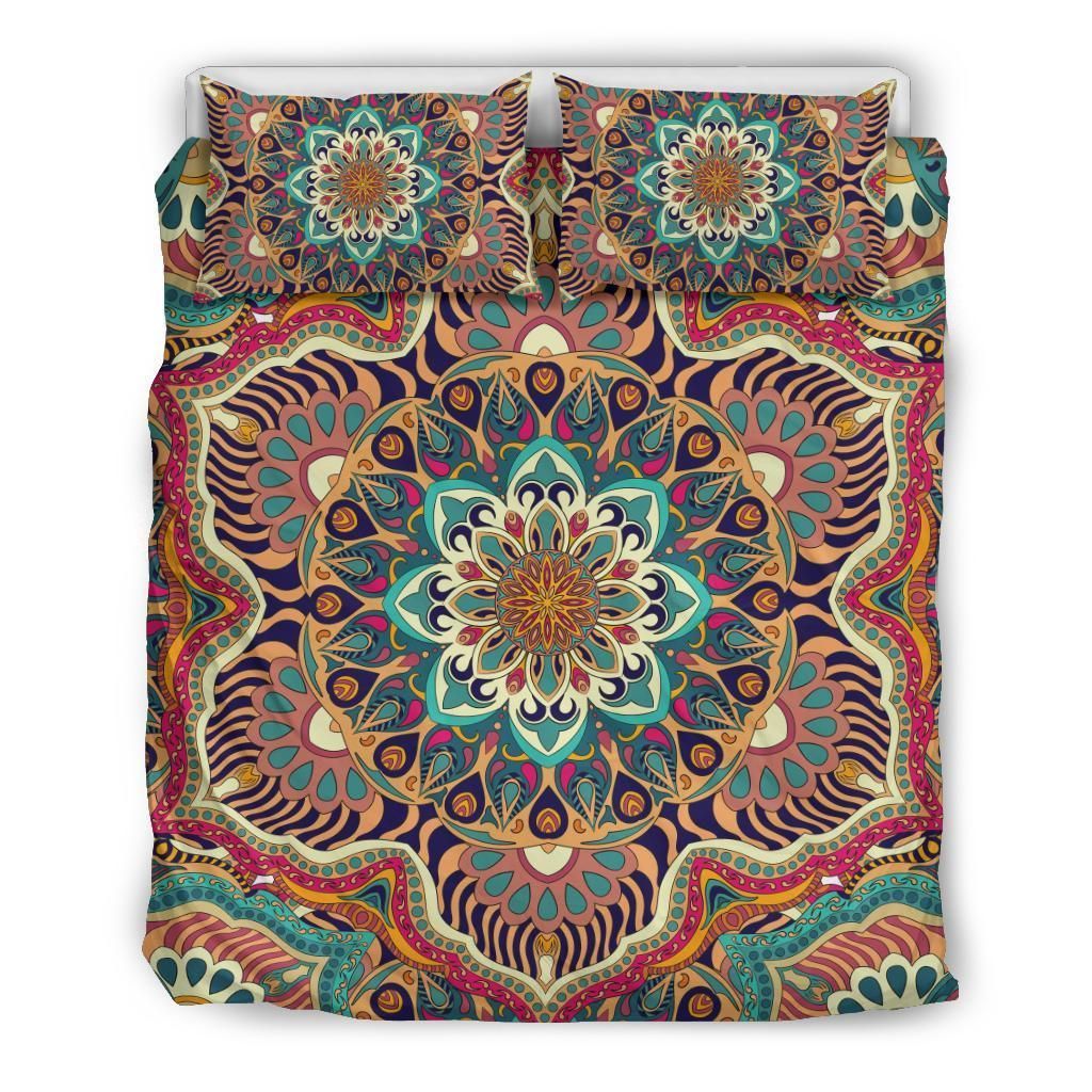 colorful ornamental style mandala two printed bedding set bedroom decor 8305