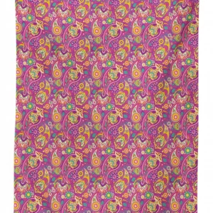 colorful paisley inspired 3d printed tablecloth table decor 7641