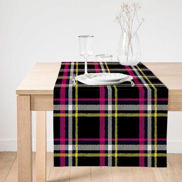 colorful plaid nice ornamental printed table runner 7948