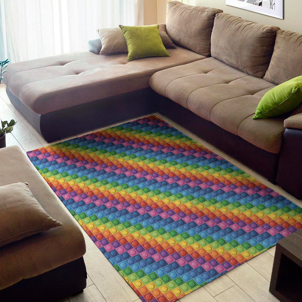 Colorful Plastic Building Blocks Print Area Rug Floor Decor colorful plastic building blocks print area rug floor decor 1836