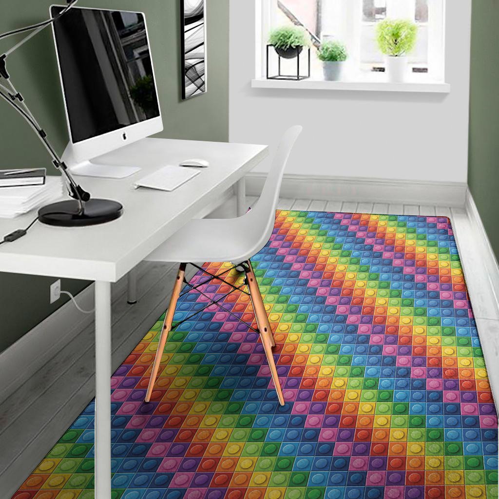 Colorful Plastic Building Blocks Print Area Rug Floor Decor colorful plastic building blocks print area rug floor decor 7117
