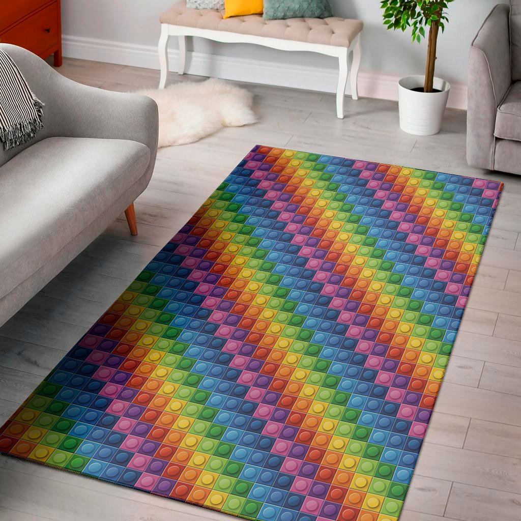 Colorful Plastic Building Blocks Print Area Rug Floor Decor colorful plastic building blocks print area rug floor decor 8700