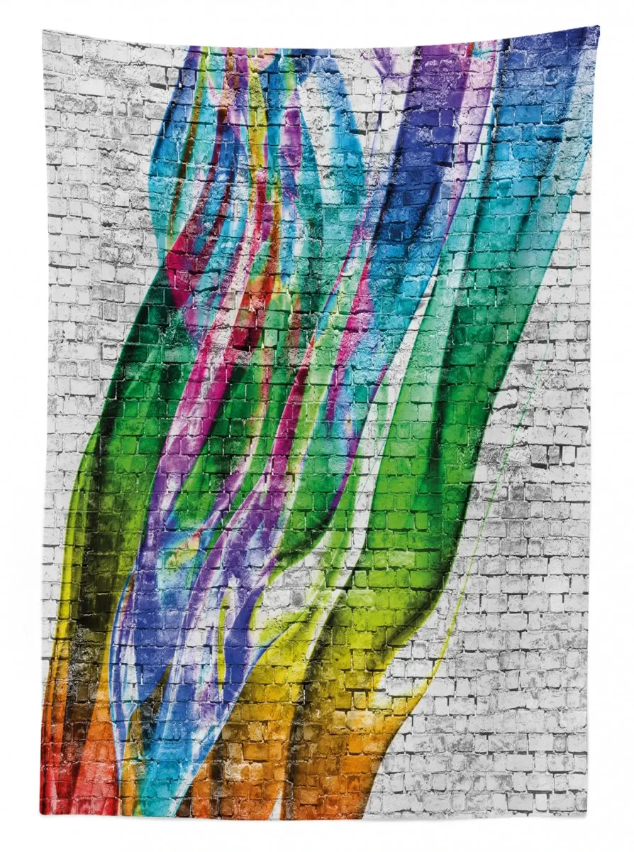 Colorful Retro 3D Printed Tablecloth Table Decor colorful retro 3d printed tablecloth table decor 1013