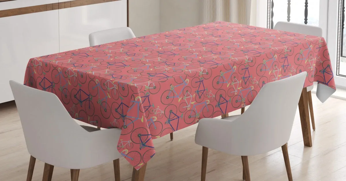 colorful retro racing bicycles 3d printed tablecloth table decor 6275