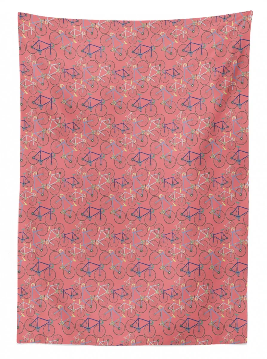 colorful retro racing bicycles 3d printed tablecloth table decor 6668