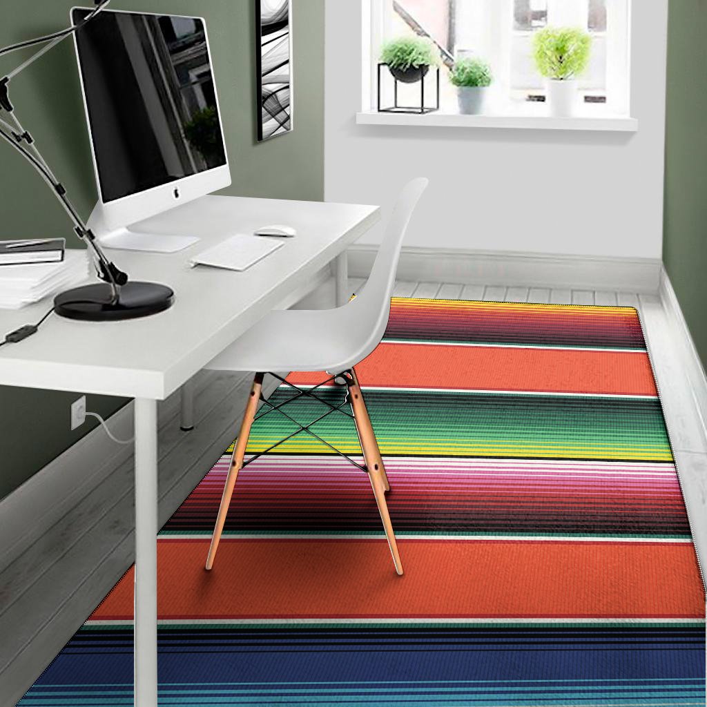 colorful serape blanket pattern print area rug floor decor 1539