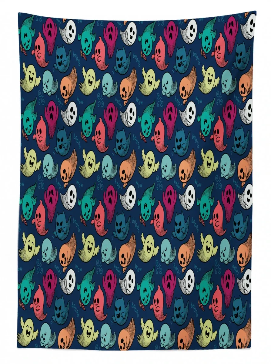 colorful spooky ghosts 3d printed tablecloth table decor 5545