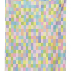 colorful squares mosaic 3d printed tablecloth table decor 3270