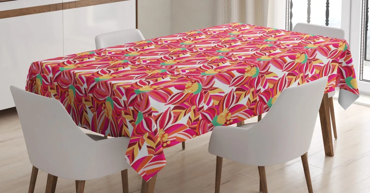 colorful striped petals 3d printed tablecloth table decor 5898