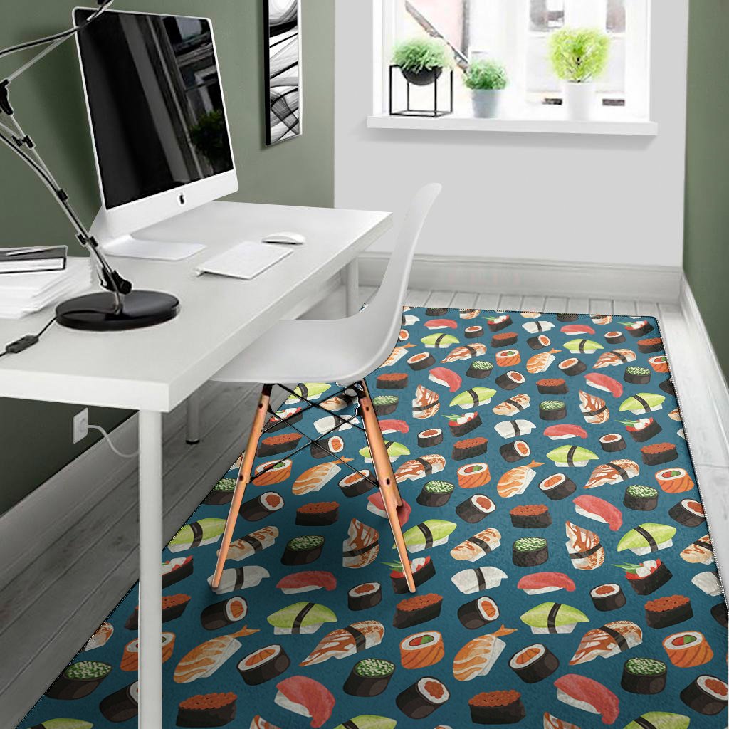 colorful sushi pattern print area rug floor decor 3206
