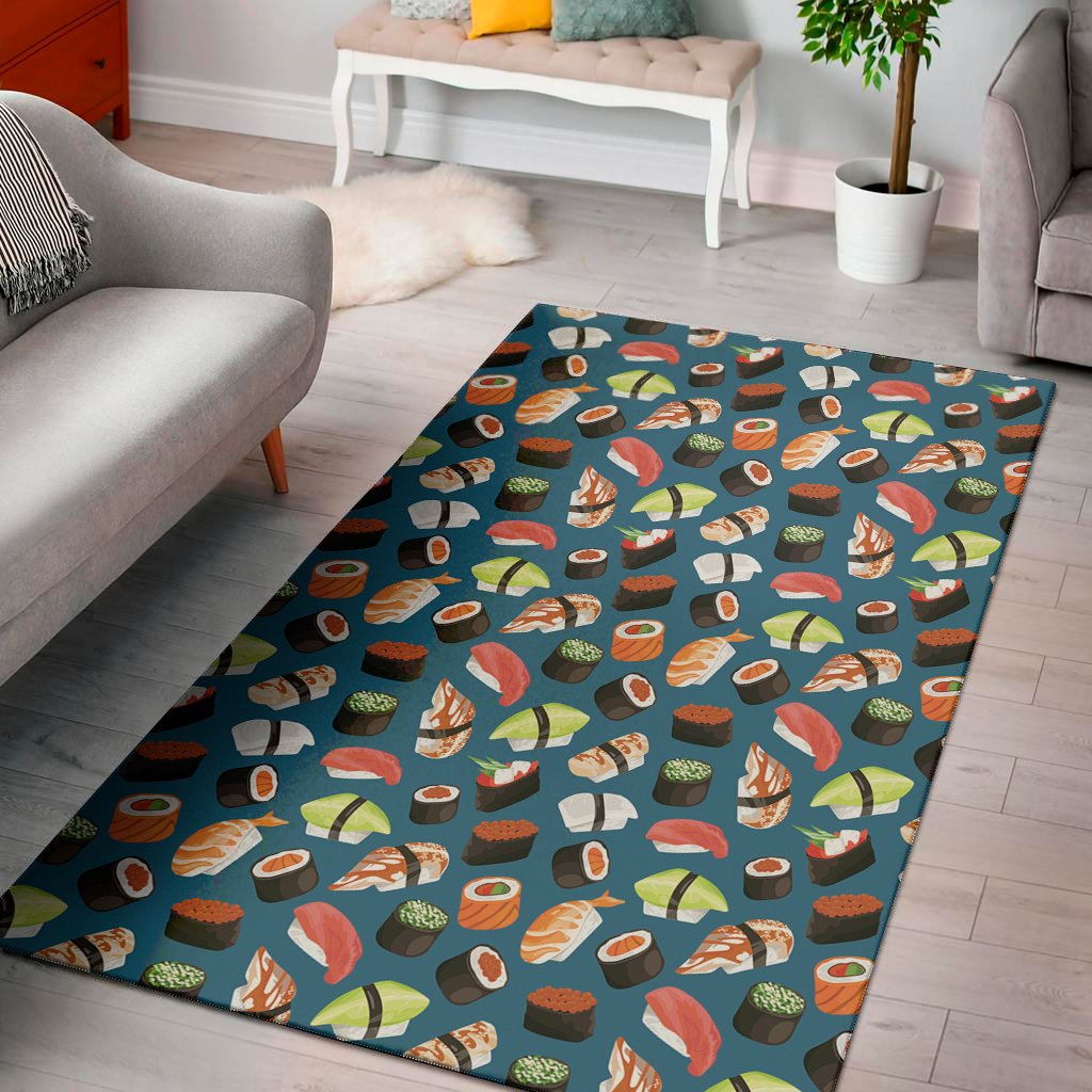 colorful sushi pattern print area rug floor decor 6884