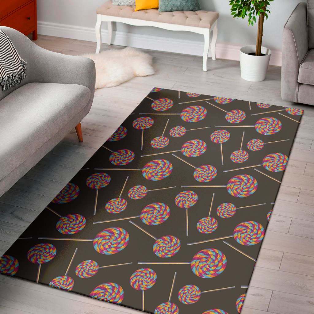 colorful swirl lollipop pattern print area rug floor decor 4692