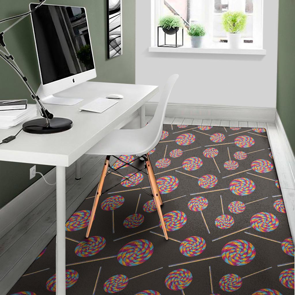 colorful swirl lollipop pattern print area rug floor decor 5946