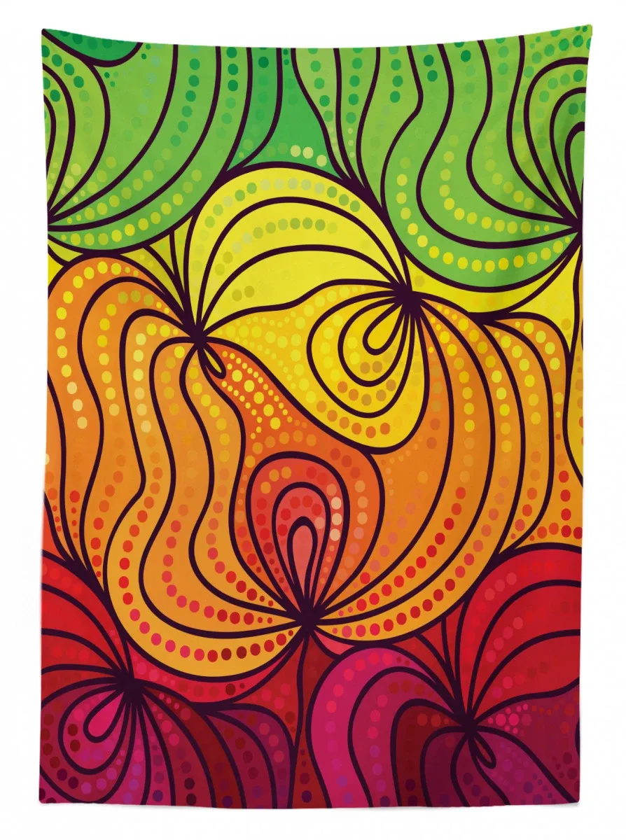 colorful tangled lines 3d printed tablecloth table decor 5279