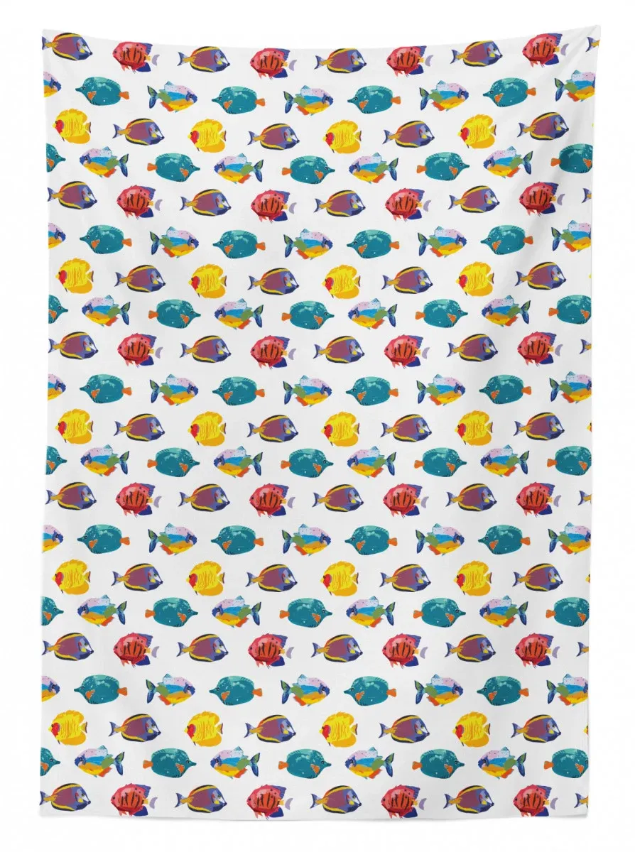colorful tropical species 3d printed tablecloth table decor 4898