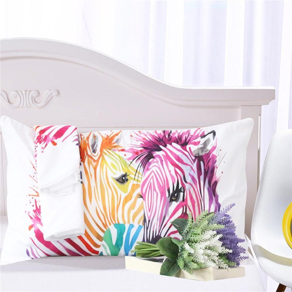 colorful zebra printed bedding set bedroom decor 2268