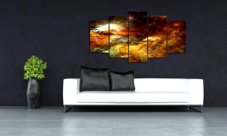 colors clouds 4 abstract 5 panel canvas art wall decor 5009