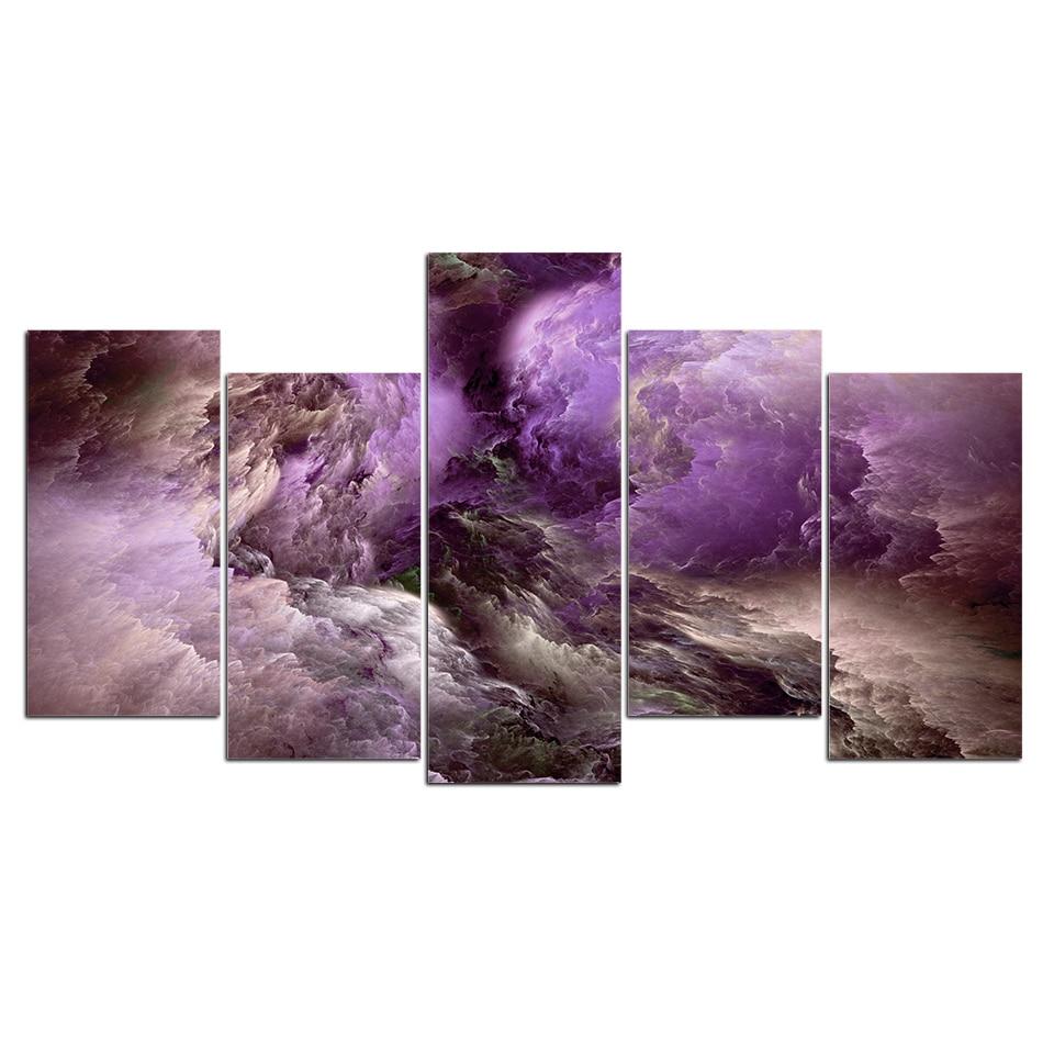 colors unreal clouds abstract 5 panel canvas art wall decor 7762