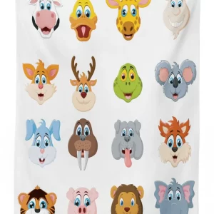 Comic Koala Fox Faces 3D Printed Tablecloth Table Decor 1 comic koala fox faces 3d printed tablecloth table decor 2028