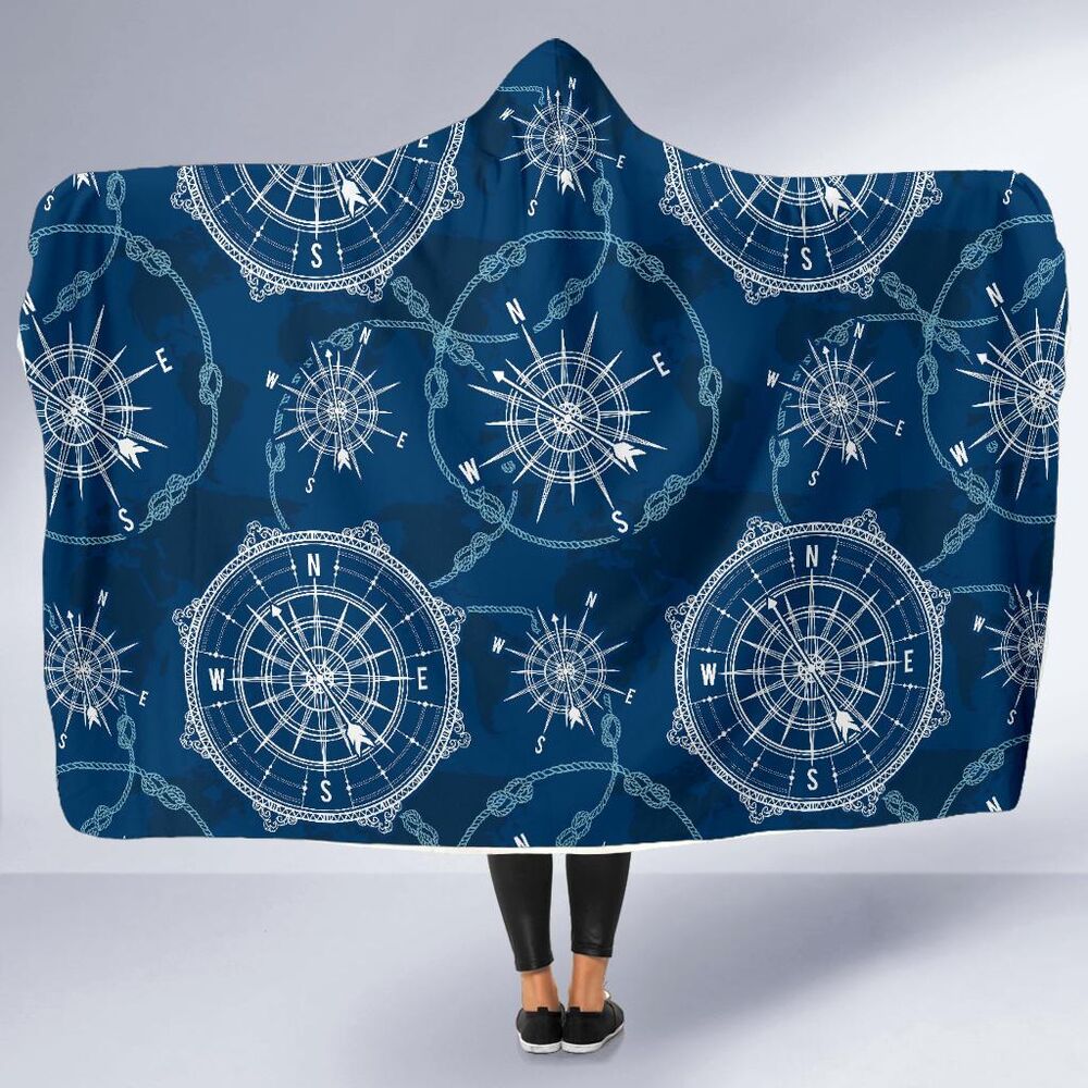 Compass Print Pattern Hooded Blanket Cloak Blanket compass print pattern hooded blanket cloak blanket 1103