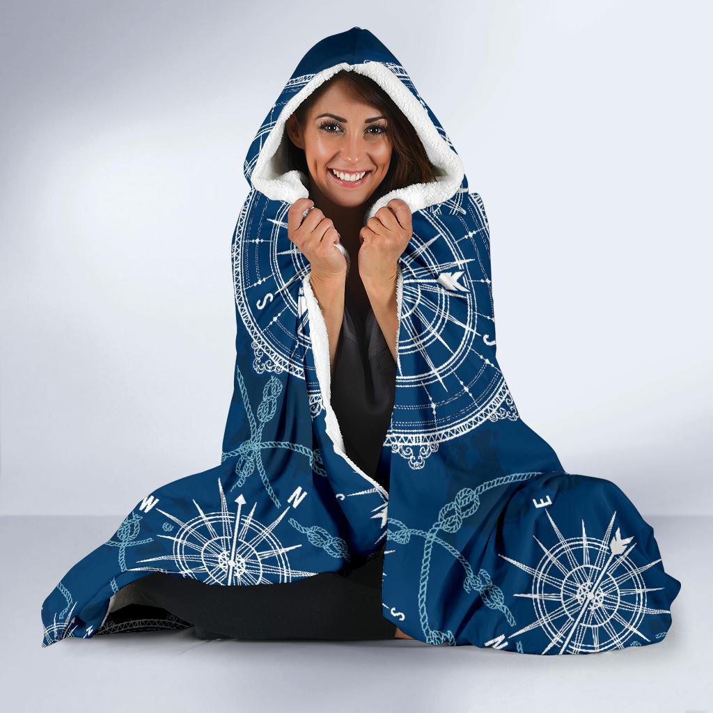 Compass Print Pattern Hooded Blanket Cloak Blanket compass print pattern hooded blanket cloak blanket 2787