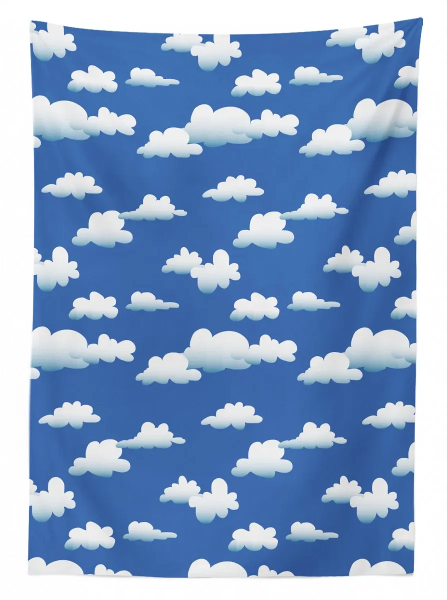 computer drawn clouds 3d printed tablecloth table decor 3354