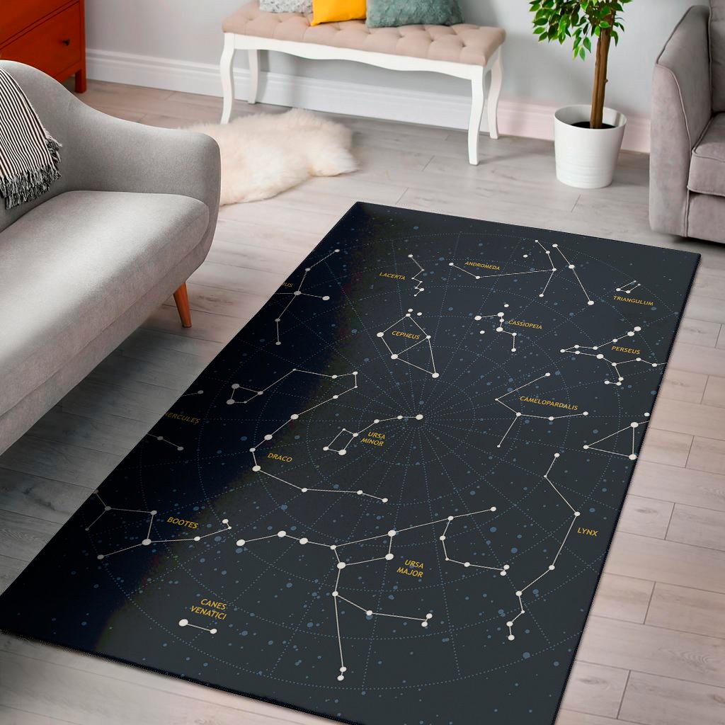 Constellation Sky Map Print Area Rug Floor Decor constellation sky map print area rug floor decor 1816