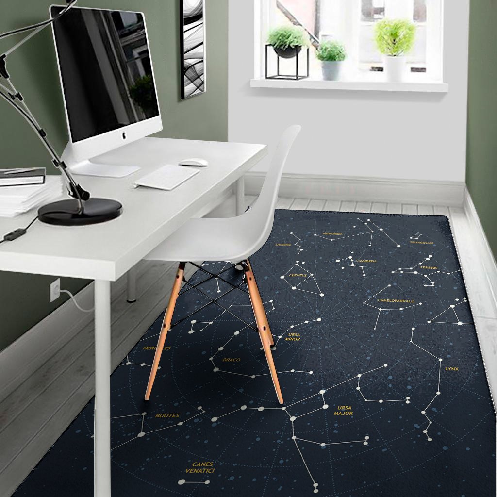 Constellation Sky Map Print Area Rug Floor Decor constellation sky map print area rug floor decor 2347