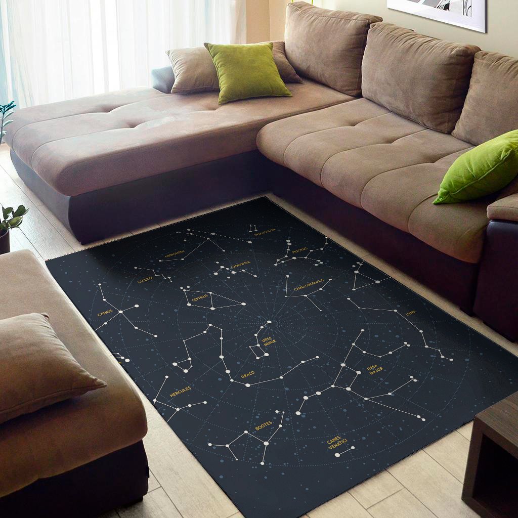 Constellation Sky Map Print Area Rug Floor Decor constellation sky map print area rug floor decor 3480