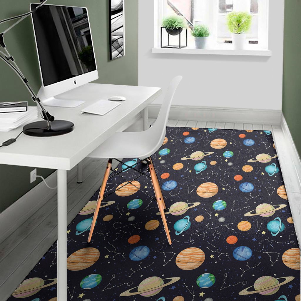 Constellations And Planets Pattern Print Area Rug Floor Decor constellations and planets pattern print area rug floor decor 3701