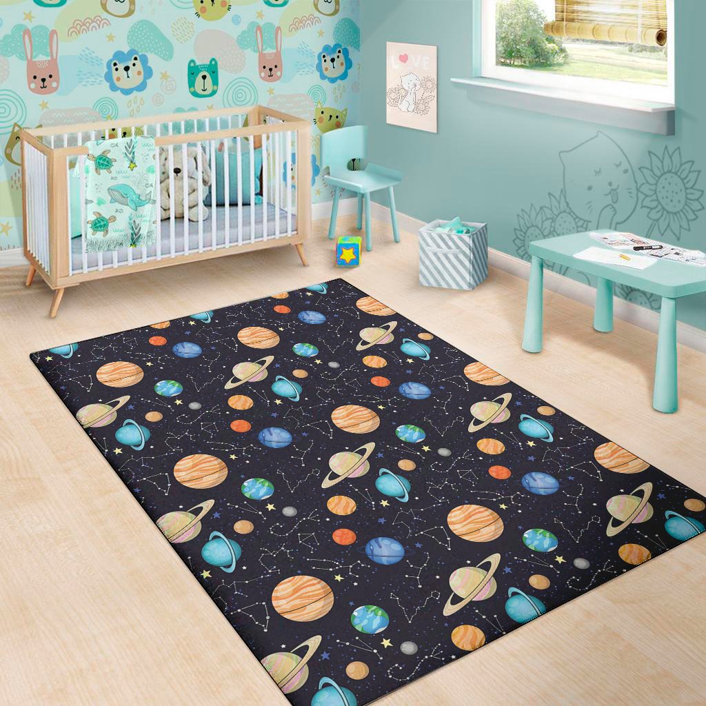Constellations And Planets Pattern Print Area Rug Floor Decor constellations and planets pattern print area rug floor decor 5821