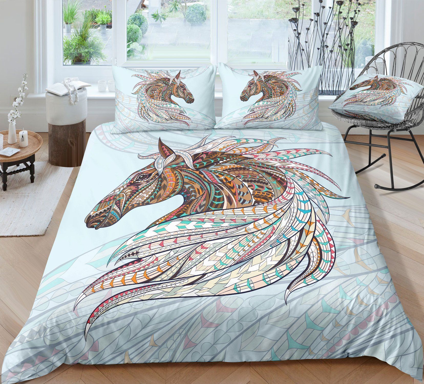 cool black wolf printed bedding set bedroom decor 6615