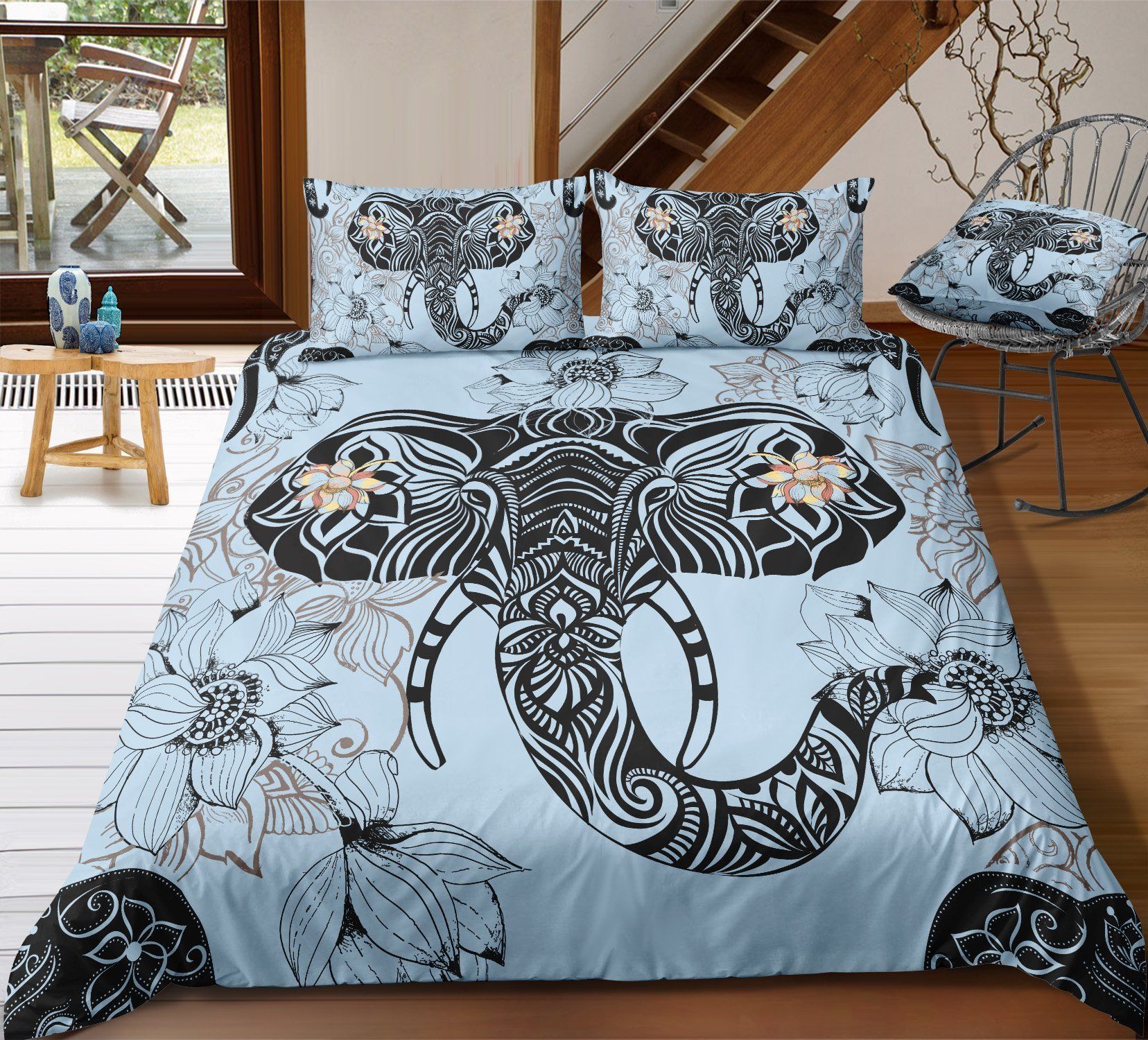 cool black wolf printed bedding set bedroom decor 8201