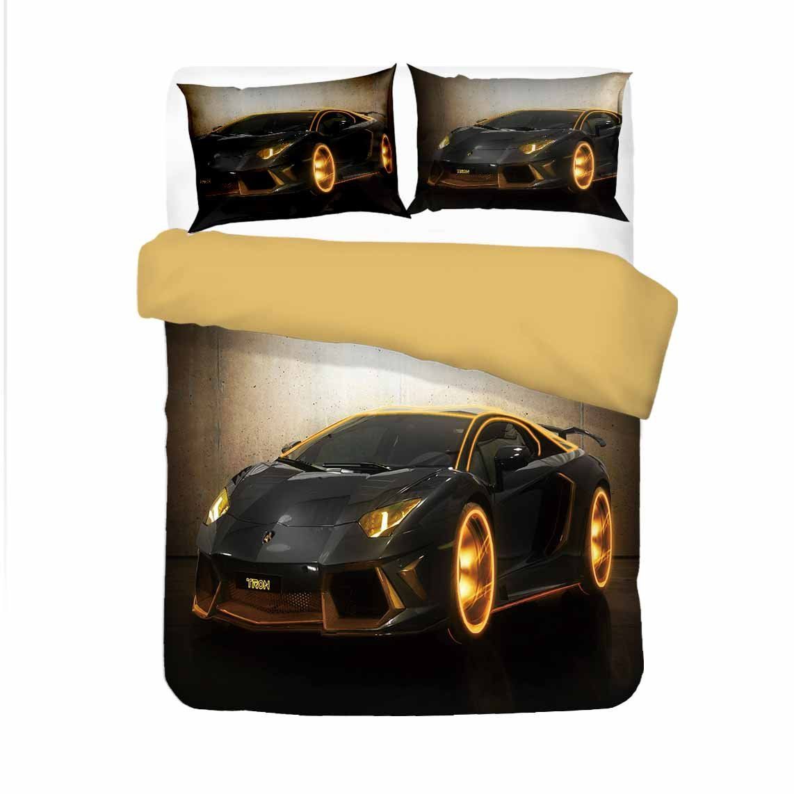 Cool Gold Cars 3D Bedding Set Bedroom Decor cool gold cars 3d bedding set bedroom decor 8804
