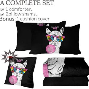 Cool Llama With Colorful Sunglasses Duvet Cover Bedding Set 2 cool llama with colorful sunglasses duvet cover bedding set 5035