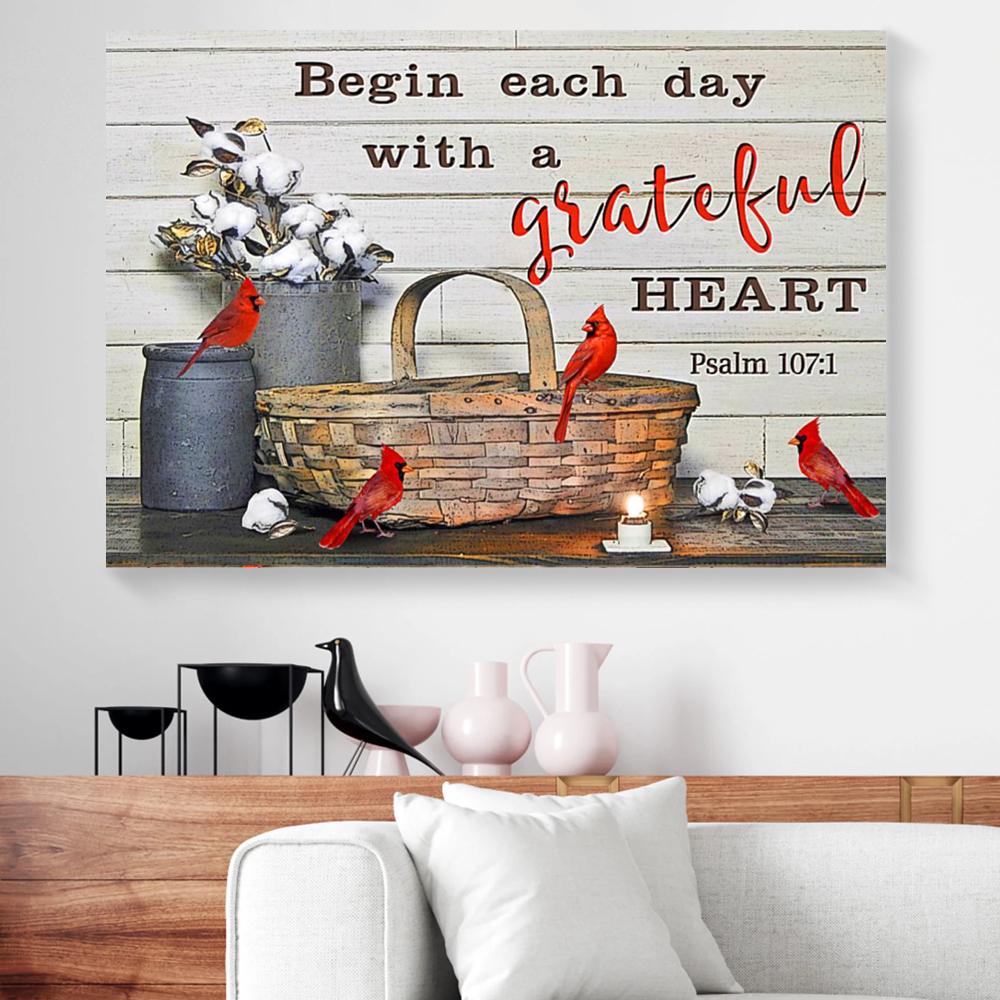 coton flowers cardinal canvas prints wall art decor 8097