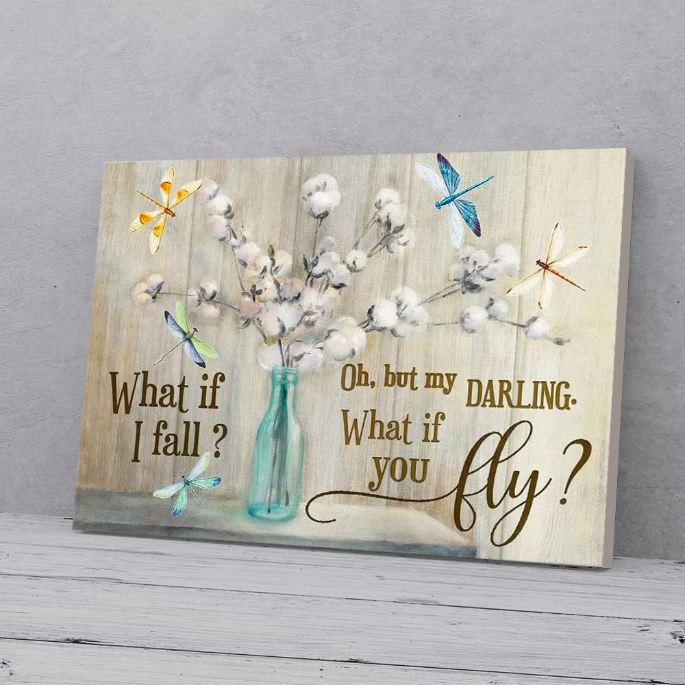 cotton flower dragonfly canvas prints wall art decor 7679