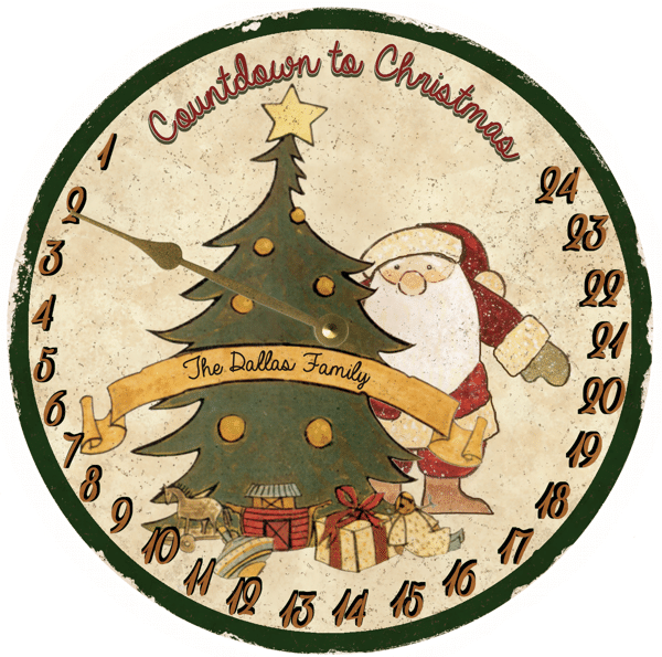 countdown to christmas custom name decoration gift wall clock dallos family 1053