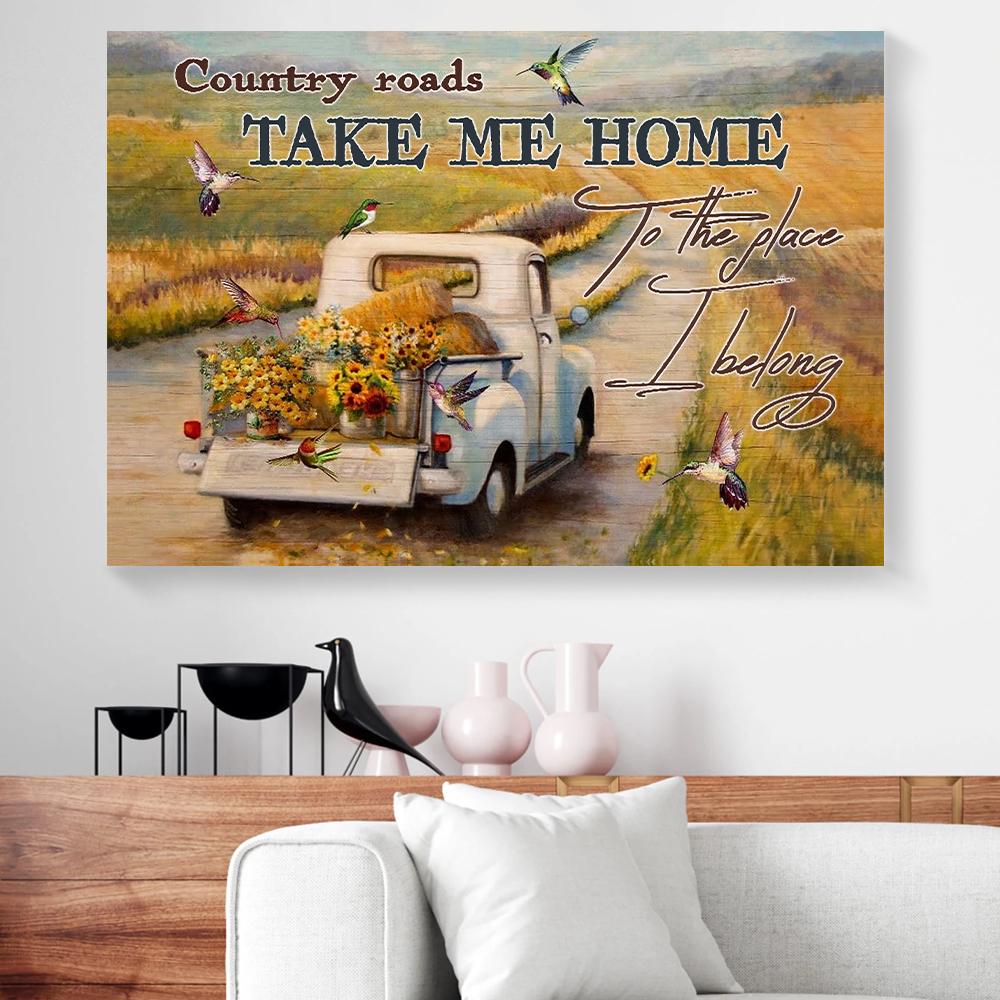 countryside hummingbird canvas prints wall art decor 8362