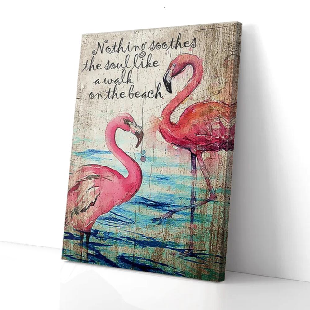 couple flamingo love canvas prints wall art decor 2117
