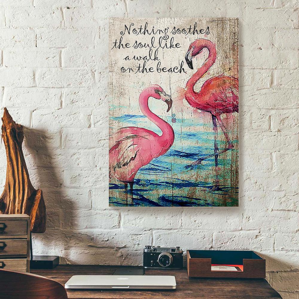 couple flamingo love canvas prints wall art decor 6989