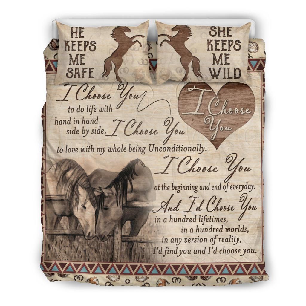 Couple Horse I Choose You- Comforter Duvet Bedding Set couple horse i choose you comforter duvet bedding set 1933